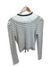 Self-Portrait Size L Navy & white Cotton Blend Knit Striped Snap button Sweater Navy & white / L