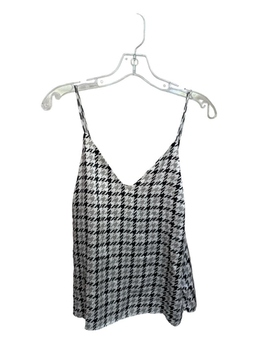 Cami NYC Size XS Black & White Silk Spaghetti Strap Houndstooth Top Black & White / XS