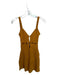 For Love & Lemons Size S Mustard Acrylic Sleeveless Ribbed keyhole front Dress Mustard / S