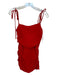 Lovers + Friends Size XS Red Polyester Spaghetti Strap Gathered Side Dress Red / XS