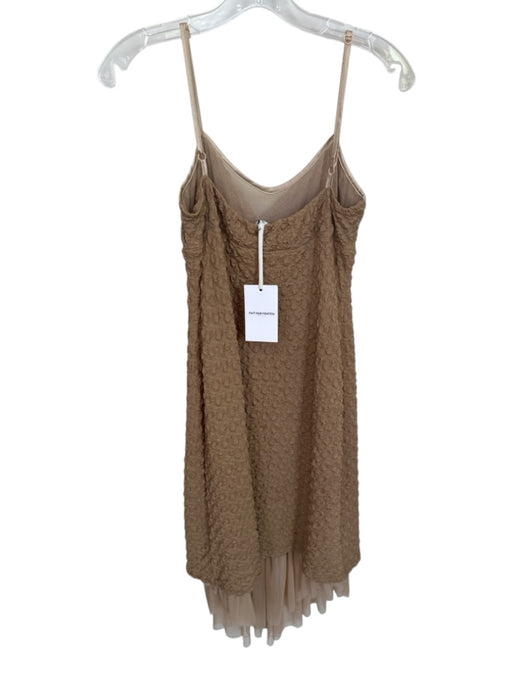 Fait Par Foutch Size XS Tan Spaghetti Strap Crinkle Tulle Detail Dress Tan / XS
