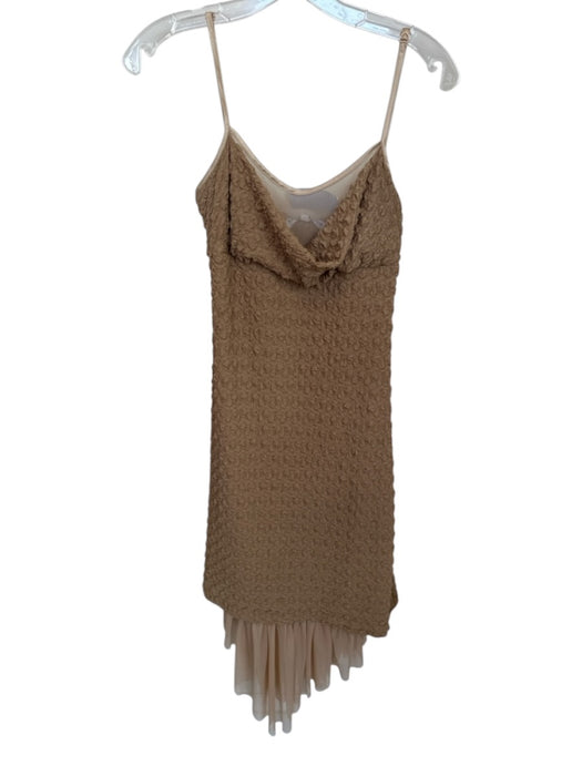 Fait Par Foutch Size XS Tan Spaghetti Strap Crinkle Tulle Detail Dress Tan / XS
