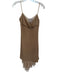 Fait Par Foutch Size XS Tan Spaghetti Strap Crinkle Tulle Detail Dress Tan / XS