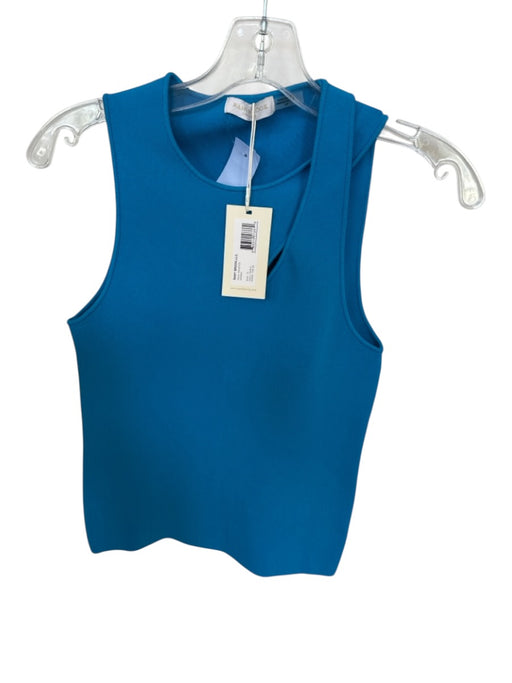 Ramy Brook Size S Blue Viscose Sleeveless Ribbed Top Blue / S