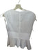 Amanda Uprichard Size S White Polyester Cap Sleeve Checkered Peplum Top White / S