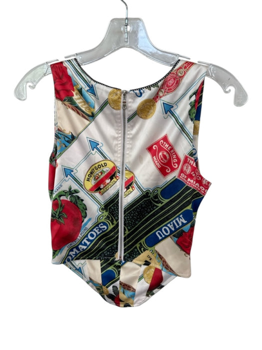 Miaou Size XS Red & green Silk Corset Tomatos Cropped Top Red & green / XS