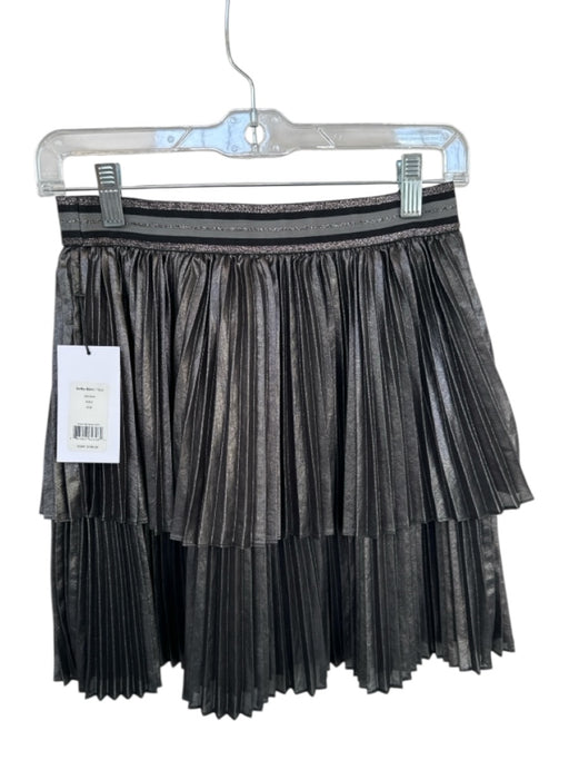 Baily 44 Size 2 Silver & Black Polyester Waist Band Acordian Pleated Mini Skirt Silver & Black / 2