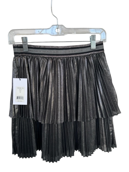 Baily 44 Size 2 Silver & Black Polyester Waist Band Acordian Pleated Mini Skirt Silver & Black / 2