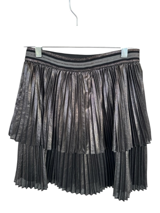 Baily 44 Size 2 Silver & Black Polyester Waist Band Acordian Pleated Mini Skirt Silver & Black / 2