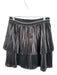 Baily 44 Size 2 Silver & Black Polyester Waist Band Acordian Pleated Mini Skirt Silver & Black / 2