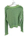 Zara Size L Green & White Cotton Blend Raw Hem Tweed Long Sleeve Sweater Green & White / L