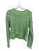 Zara Size L Green & White Cotton Blend Raw Hem Tweed Long Sleeve Sweater Green & White / L