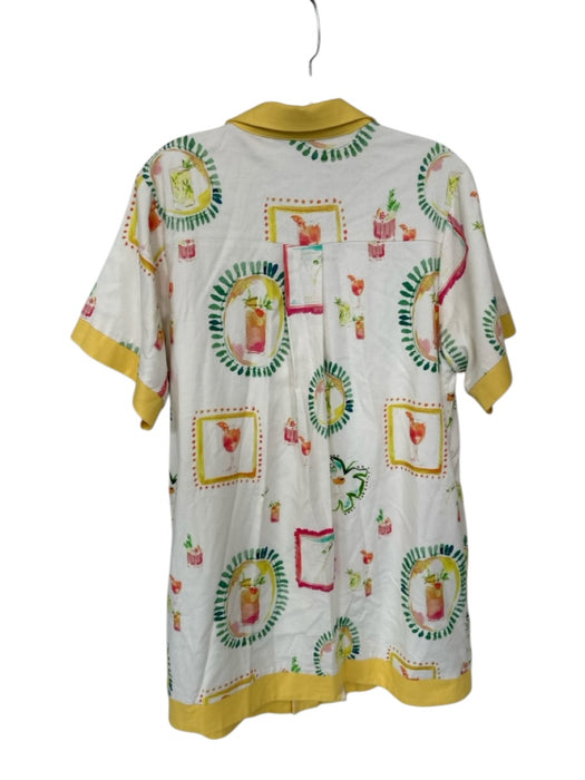 Strut & Bolt Size L Yellow & Green Rayon & Linen Short Sleeve Tropical Dress Yellow & Green / L