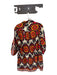 Maude Vivante Size XL Black & Red Cotton Long Sleeve Aztec Collar Dress Black & Red / XL