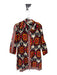 Maude Vivante Size XL Black & Red Cotton Long Sleeve Aztec Collar Dress Black & Red / XL
