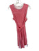 Entro Size L Red & White Cotton Blend Sleeveless Gingham Belted Maxi Dress Red & White / L
