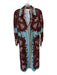 Anna Cate Size M Brown & Blue Cotton Long Sleeve Botanical Button Down Dress Brown & Blue / M