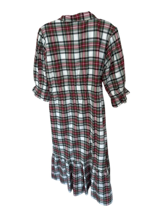 Holly Shae Design Size S/M Red & green Cotton Long Balloon Sleeve Buttons Dress Red & green / S/M