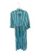 Holly Shae Design Size M/L Blue & Green Cotton Long Balloon Sleeve Buttons Dress Blue & Green / M/L