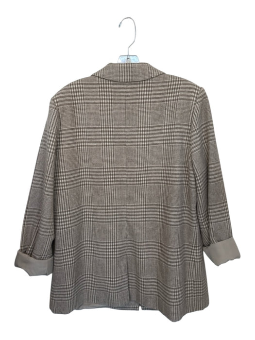 Z Supply Size XL Taupe & Beige Polyester Long Sleeve Houndstooth One Button Coat Taupe & Beige / XL