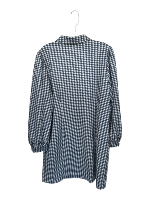 Tyler Boe Size XL Navy & white Polyester Blend Long Sleeve Front Zip Dress Navy & white / XL