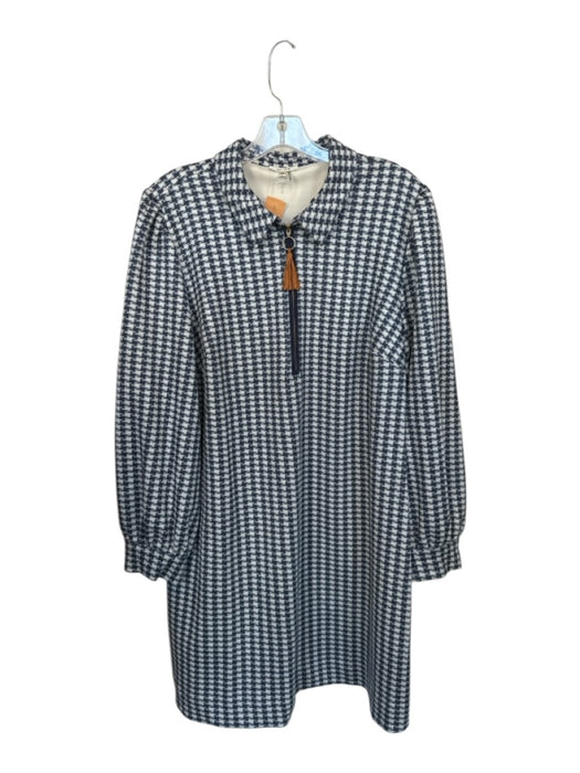 Tyler Boe Size XL Navy & white Polyester Blend Long Sleeve Front Zip Dress Navy & white / XL