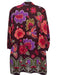 Maude Vivante Size XL Maroon & purple Cotton Long Sleeve Botanical birds Dress Maroon & purple / XL