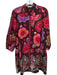 Maude Vivante Size XL Maroon & purple Cotton Long Sleeve Botanical birds Dress Maroon & purple / XL