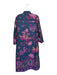 Maude Vivante Size L Navy & Magenta Cotton Long Sleeve Botanical Snakes Dress Navy & Magenta / L