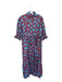 Holly Shae Design Size S/M Maroon & Blue Cotton 3/4 Balloon Sleeve Circles Dress Maroon & Blue / S/M