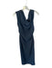 Loft Size 6P Dusty Navy Blue Lycocell cinch waist Asymmetric Side Zip Maxi Dress Dusty Navy Blue / 6P