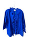 Patty Kim Size XL Cobalt Silk Fringe Hook & Eye Top Cobalt / XL