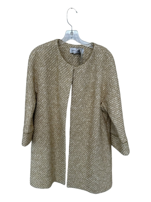 Sara Campbell Size L Gold Wool Blend Metallic Front Pockets Coat Gold / L