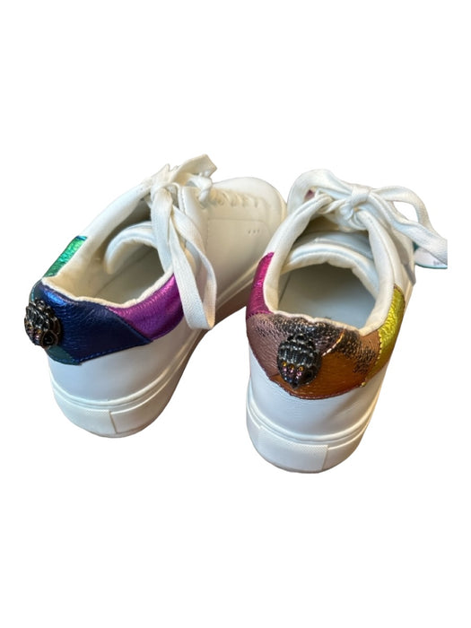 Kurt Geiger Shoe Size 7 White & Purple Leather Platform lace up Rainbow Sneakers White & Purple / 7