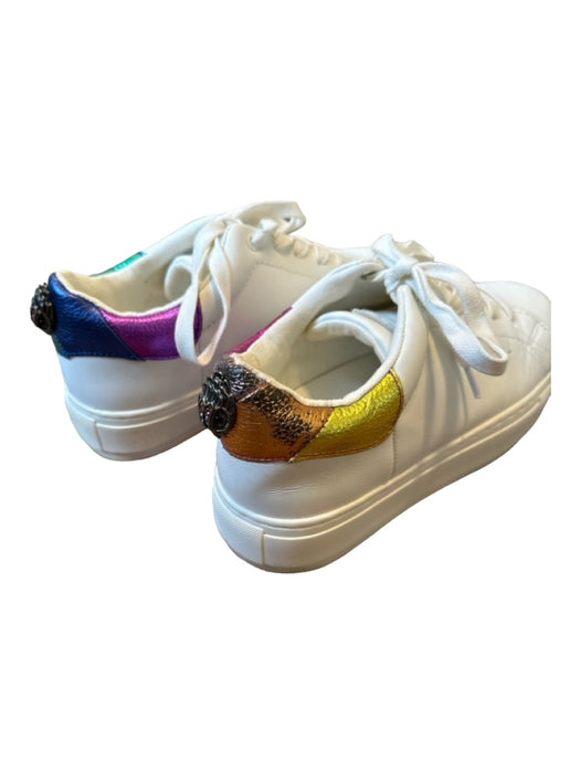 Kurt Geiger Shoe Size 7 White & Purple Leather Platform lace up Rainbow Sneakers White & Purple / 7