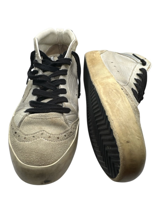 Golden Goose Shoe Size 38 Taupe & Silver Leather & Suede Croc Embossed Sneakers Taupe & Silver / 38