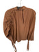 Arrange Size 6 Brown Viscose Blend Short Sleeve Drawstring Shoulders Top Brown / 6