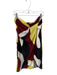 Zara Size L Maroon & Yellow Linen Blend Back Zip Color Block Maxi Skirt Maroon & Yellow / L