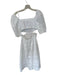Staud Size M White Cotton Short Balloon Sleeve Cut Out Sides Maxi Dress White / M