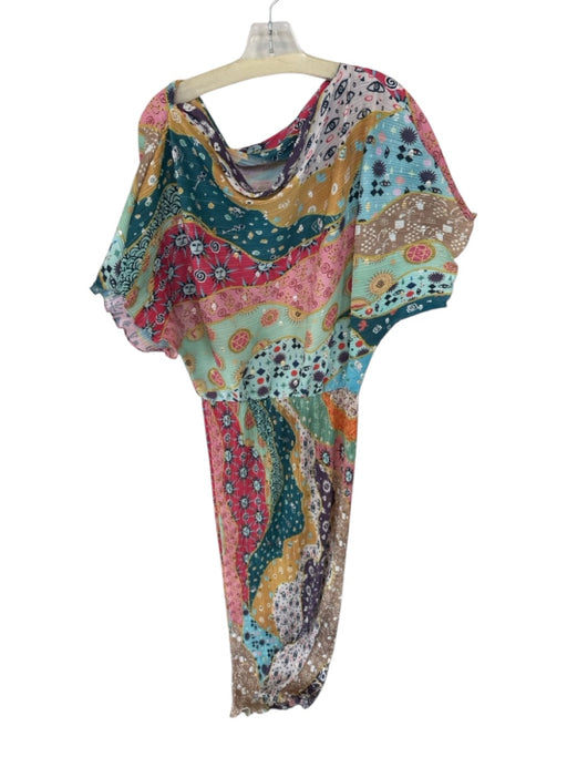 Never Fully Dressed Size M Multi Recycled Polyester Blend Short Sleeve Sun Dress Multi / M