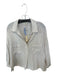 Max Studio Size L Cream & Black Linen Long Sleeve Striped Button Down Top Cream & Black / L