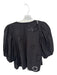 Free People Size M Black Cotton 3/4 Balloon Sleeve Embroidered Flowers Top Black / M