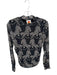 Farm Rio Size M Black & Tan Polyester Mock Neck Tigers Long Sleeve Top Black & Tan / M