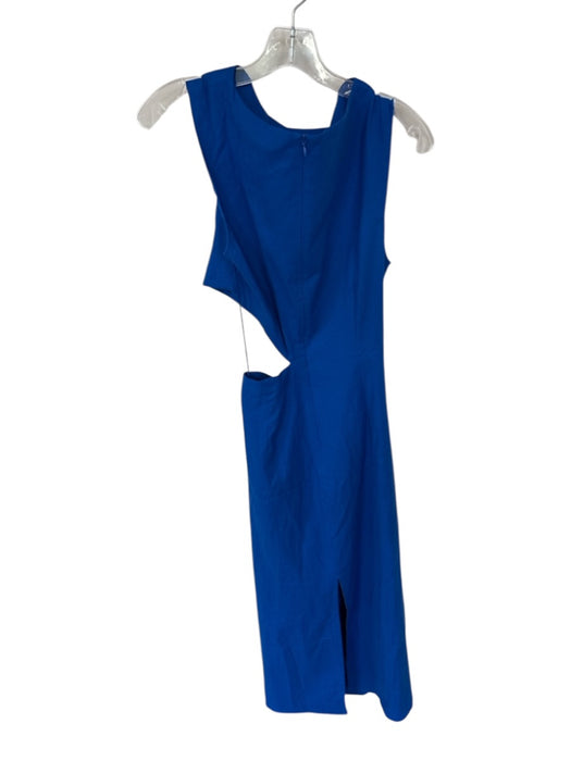 Zara Size M Electric Blue Cotton Blend Sleeveless Cut Out Sides Maxi Dress Electric Blue / M