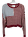 Soho & Stella Size L Red, White & Blue Cotton & Acrylic Crochet Cropped Sweater Red, White & Blue / L