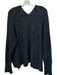 Kerisma Size Est L Black Heathered Long Sleeve V Neck Sweater Black / Est L