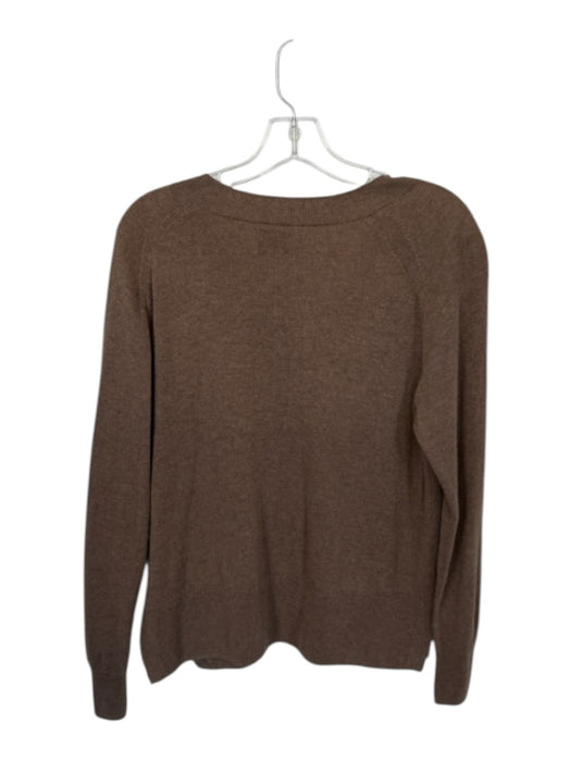 AYR Size M Brown Cashmere Knit V Neck Long Sleeve Sweater Brown / M