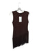Zara Size M Brown Polyester Blend Knit Tassel Hem Asymetrical Sleeveless Top Brown / M