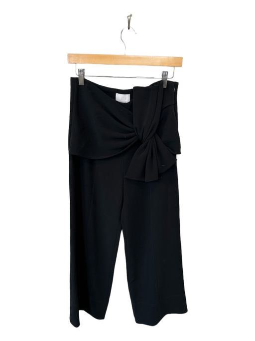 Cinq a Sept Size 4 Black Triacetate High Rise Front Twist Wide Leg Pants Black / 4