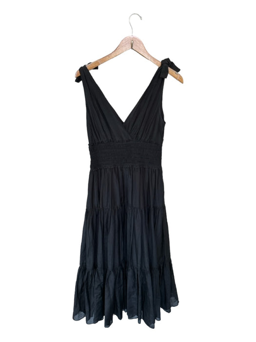 Cinq a Sept Size 6 Black Cotton & Silk Sleeveless Rouched Maxi Dress Black / 6